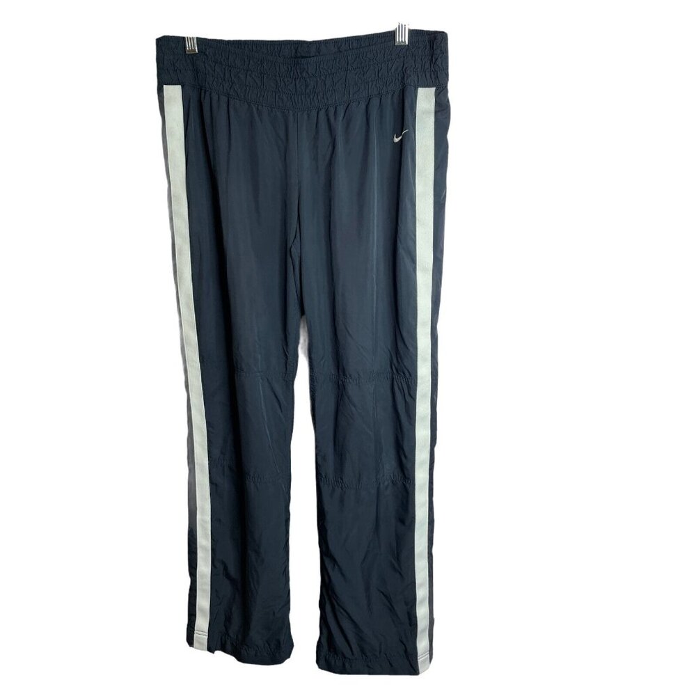 Nike Women’s Track Pants 8-10 Navy White mesh Lined Workout Active Sweat